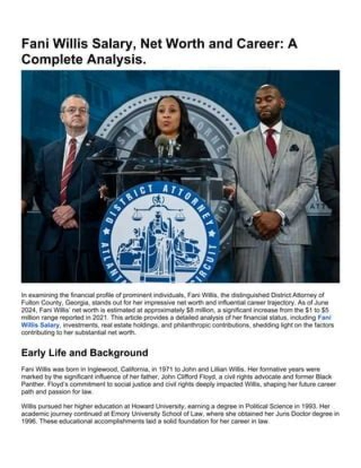 Fani Willis Salary: Understanding the Compensation of a Prominent Prosecutor